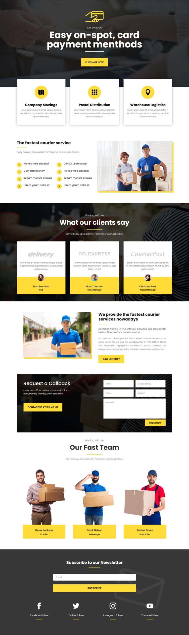 Free Divi Delivery Service Layout