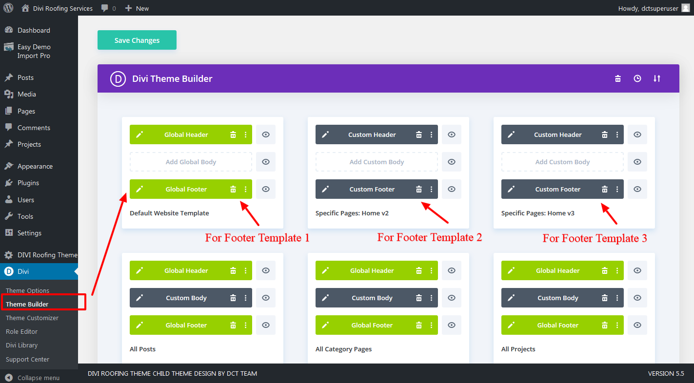 modify webtrees theme footer