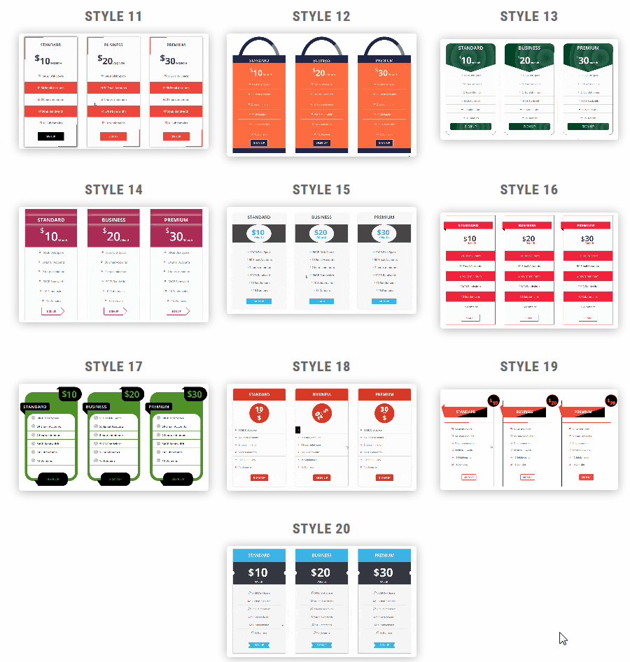 Divi Pricing Tables Pack
