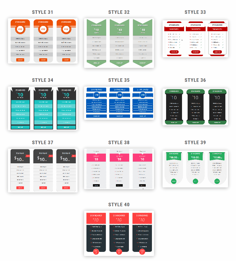 Divi Pricing Tables Pack