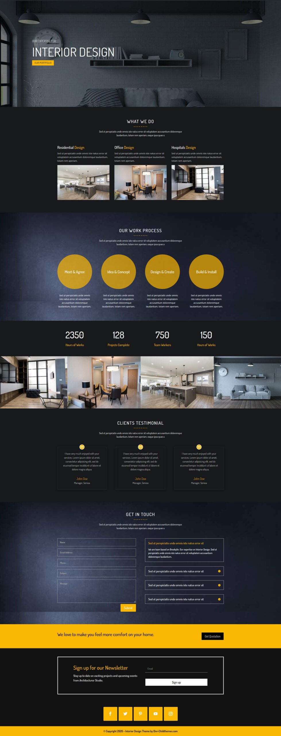 Free Divi Interior Design Layout