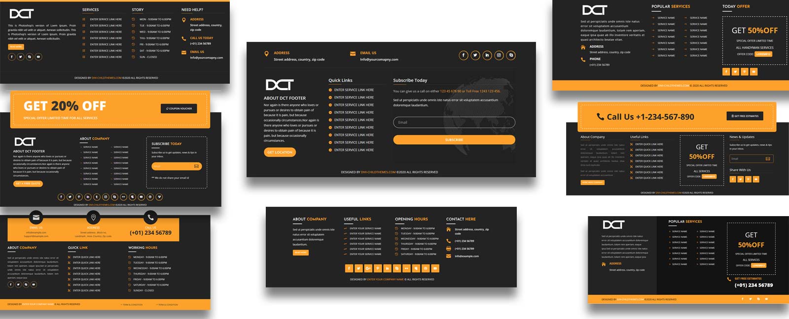 divi-footer-layout-bundle-1-to-10