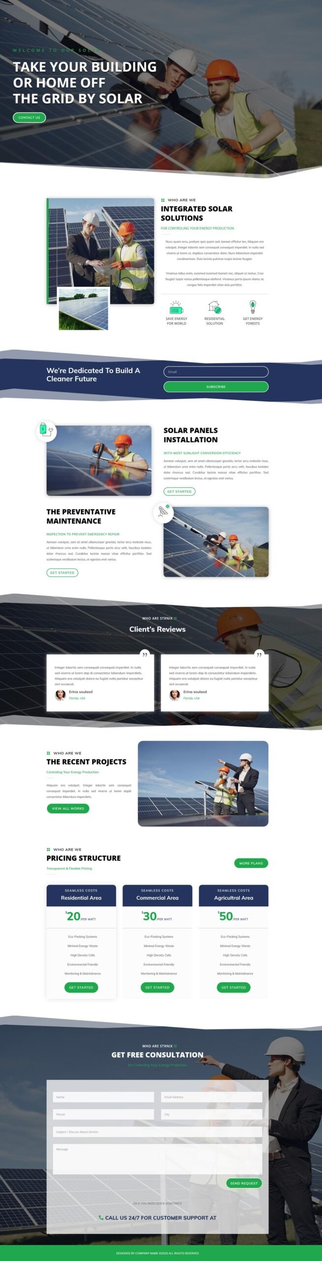 Free Divi Solar Energy Layout