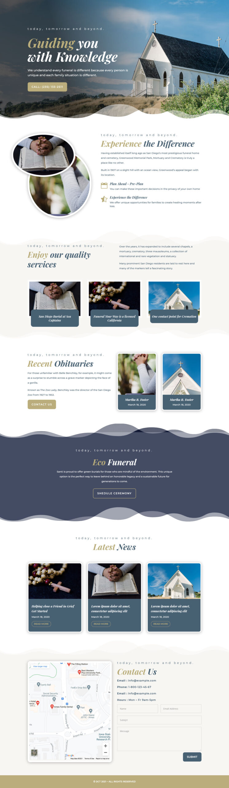 Free Divi Funeral Services Layout