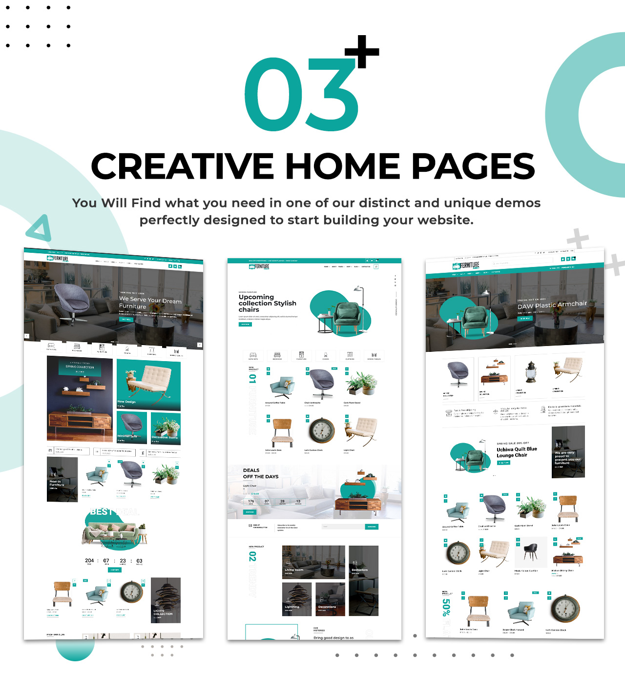 Furniture Shop Divi WooCommerce Theme Home Pages