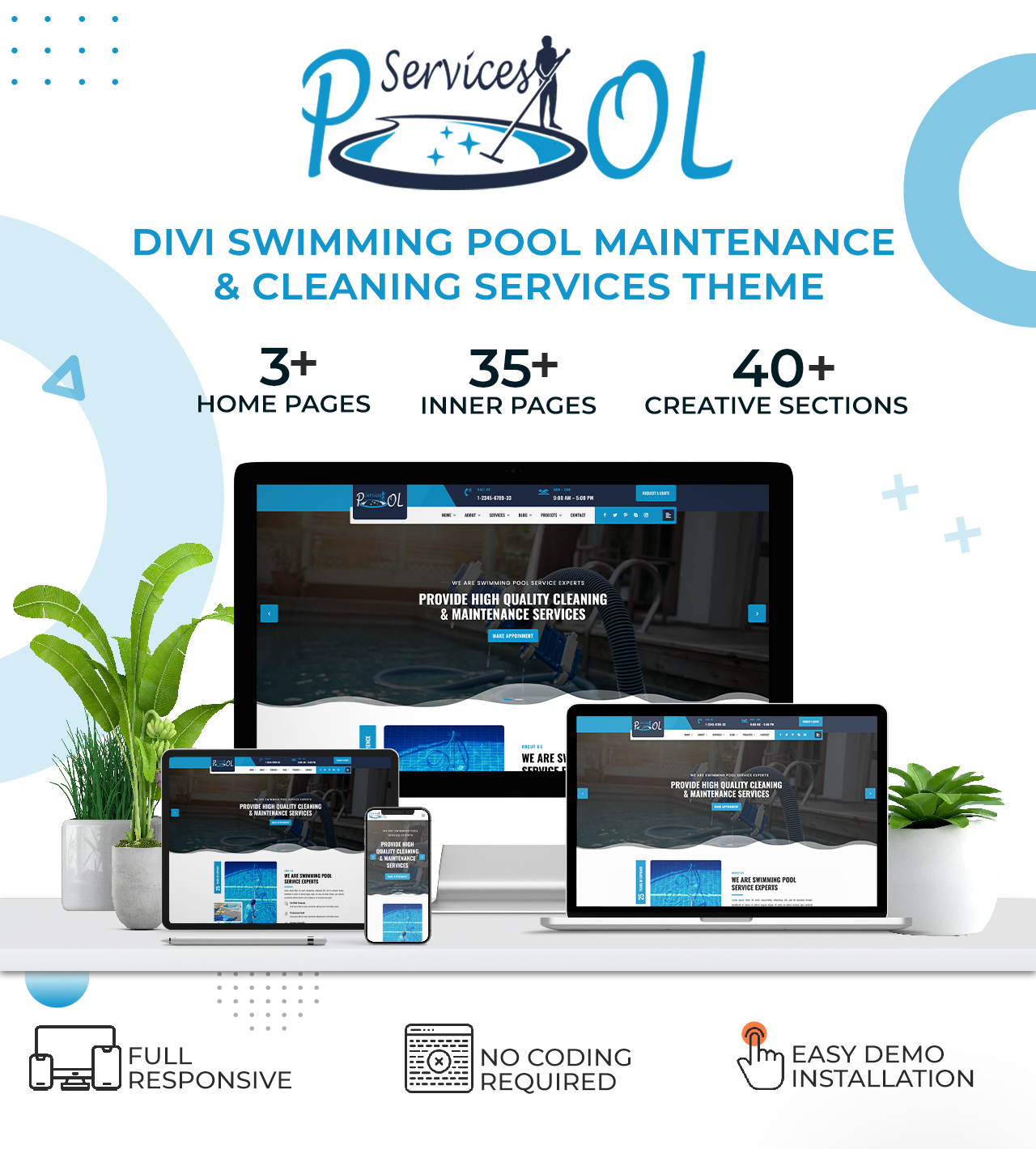 Divi Swimming Pool Service & Maintenance Theme